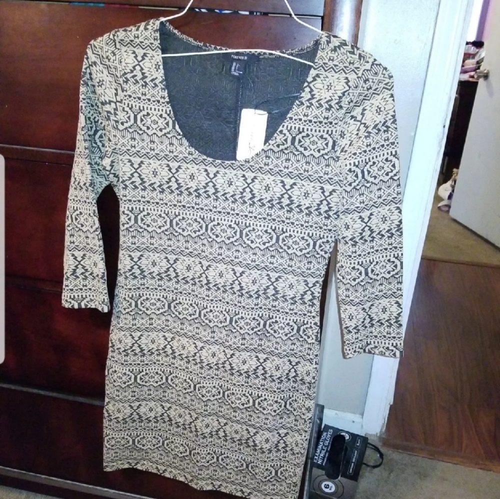 Tribal tan dress